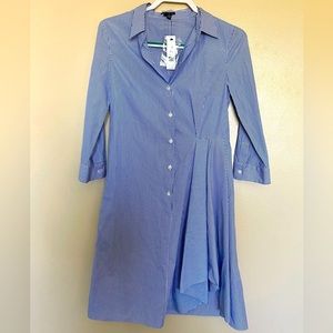 Theory Diaz Striped Ruffled Shirtdress